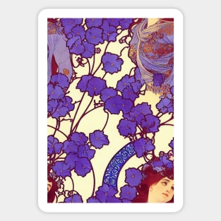 A woman in violet flowers, for all those who love flowers #69 Sticker